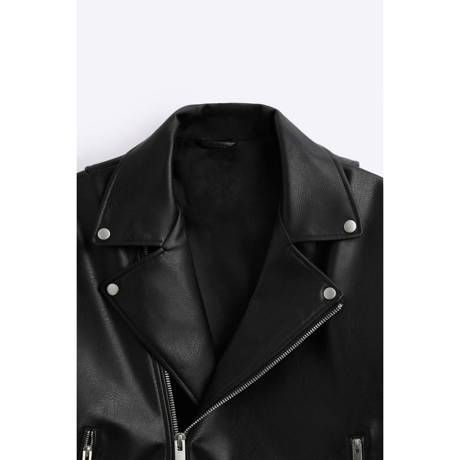 Life Style Butiken LS9816 Μαύρο Ανδρικό Δερματινακι Biker Κανονική Εφαρμογή