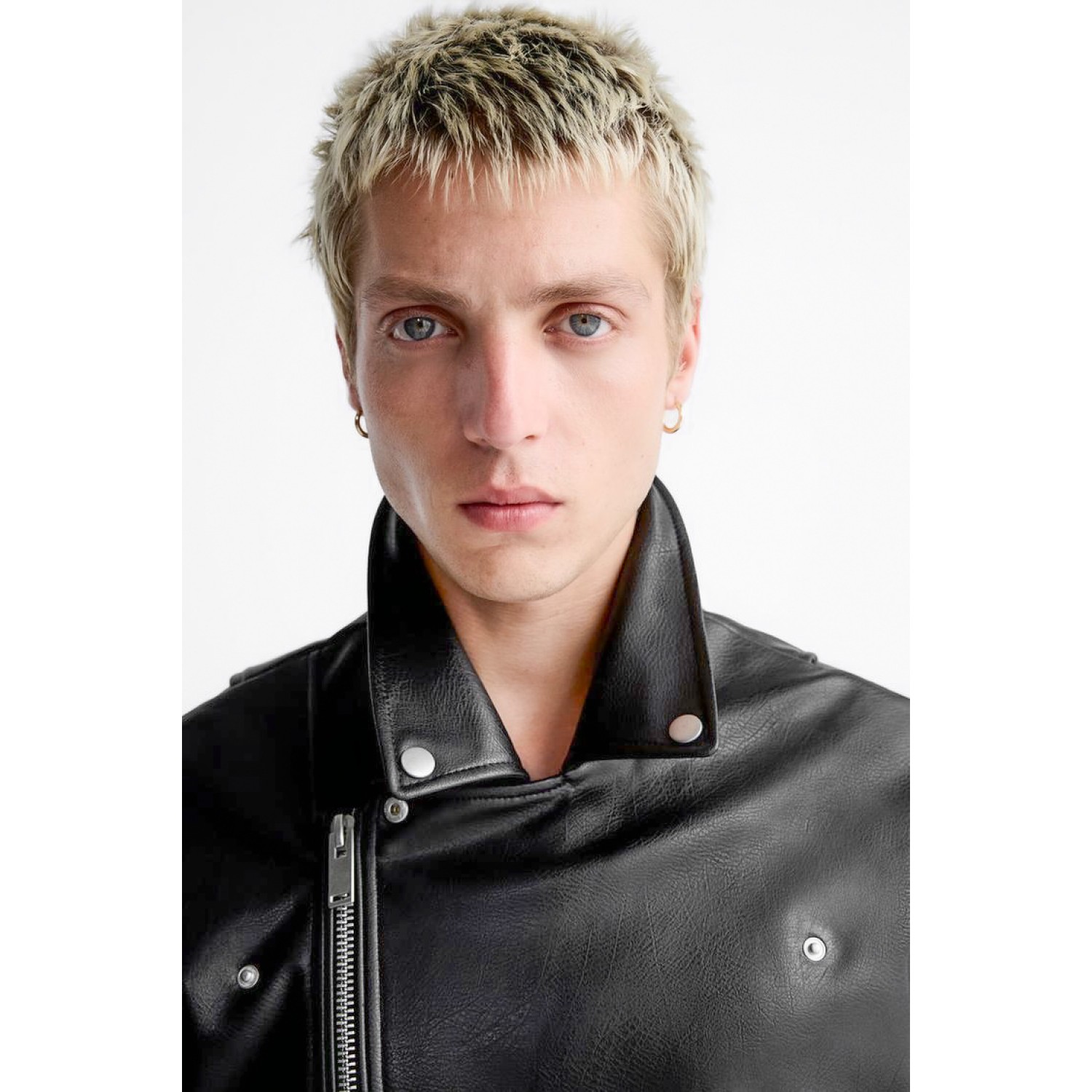 Life Style Butiken LS9816 Μαύρο Ανδρικό Δερματινακι Biker Κανονική Εφαρμογή