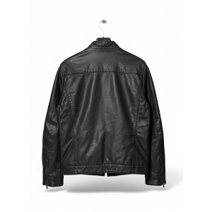 Life Style Butiken Ανδρικό jacket με όψη δέρματος LS12808 Black