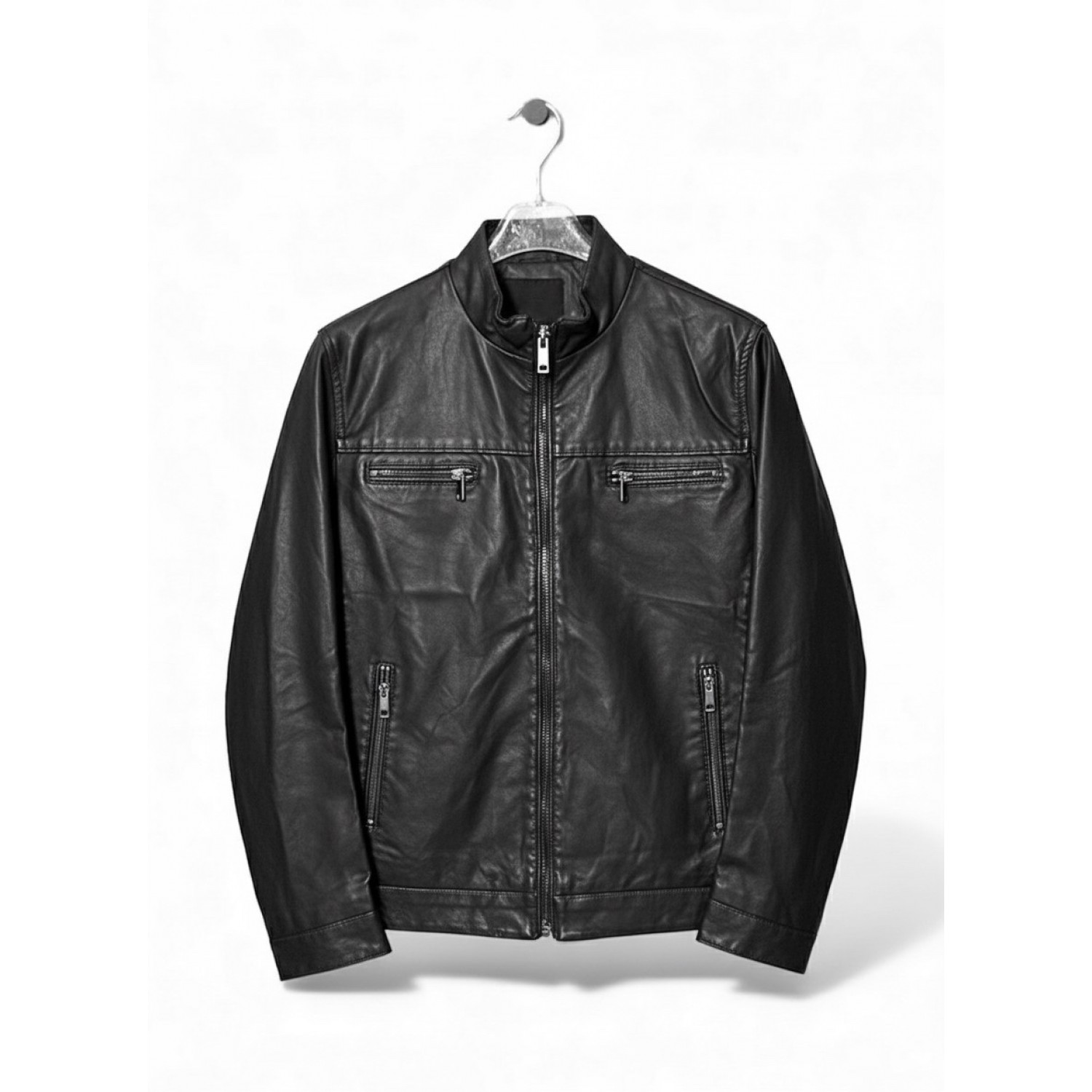 Life Style Butiken Ανδρικό jacket με όψη δέρματος LS12808 Black