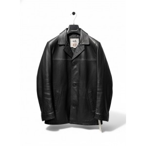 Life Style Butiken Ανδρικό δερμάτινο Jacket σακάκι με γιακά LS5308 BLACK