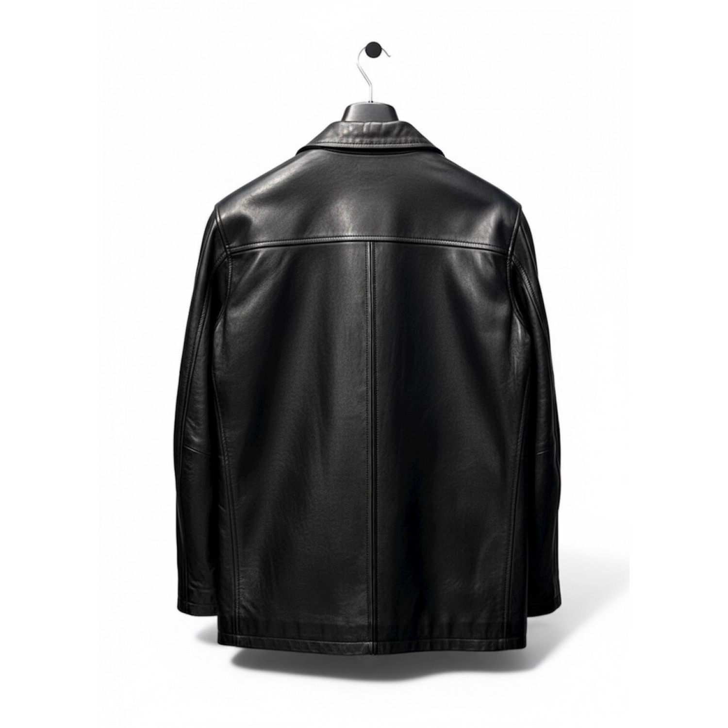 Life Style Butiken Ανδρικό δερμάτινο Jacket σακάκι με γιακά LS5308 BLACK