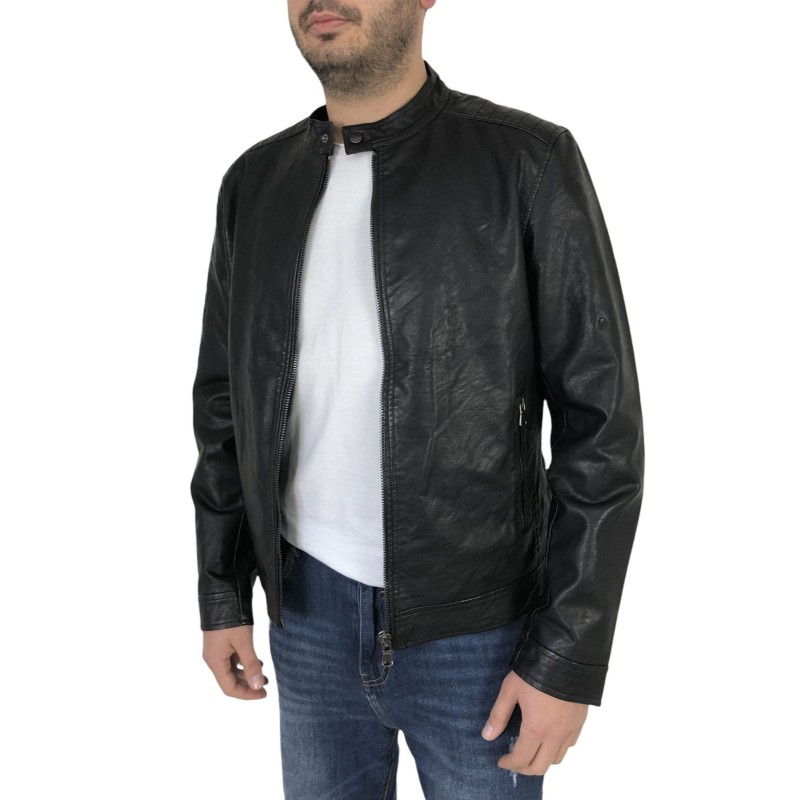 Life Style Butiken Ανδρικό Δερματινακι για άνοιξη LS118071 Μαύρο Ανδρικά