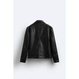 Life Style Butiken LS9816 Μαύρο Ανδρικό Δερματινακι Biker Κανονική Εφαρμογή 8