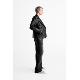 Life Style Butiken LS9816 Μαύρο Ανδρικό Δερματινακι Biker Κανονική Εφαρμογή 4