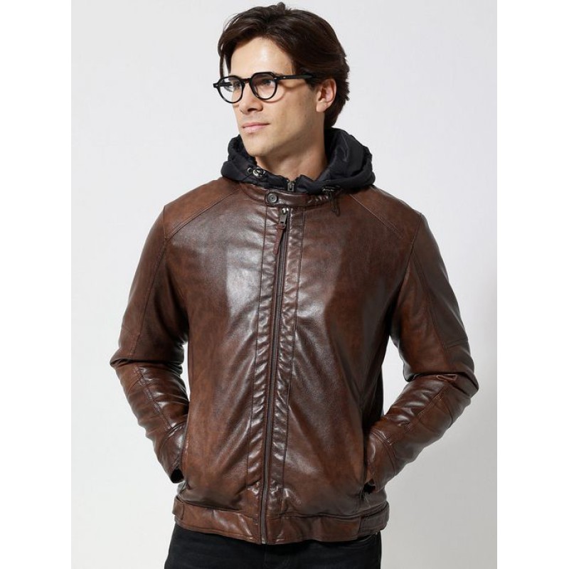 Life Style Butiken Ανδρικό δερματινάκι με επένδυση LS12171 Καφέ Ανδρικά
