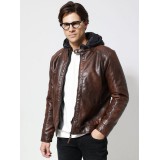 Life Style Butiken Ανδρικό δερματινάκι με επένδυση LS12171 Καφέ 2