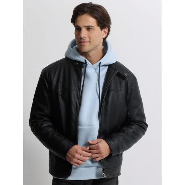 Life Style Butiken Ανδρικό δερματινάκι με επένδυση LS12178 Black