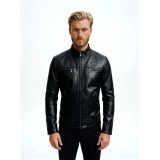 Life Style Butiken Ανδρικό jacket με όψη δέρματος LS12808 Black 1