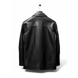 Life Style Butiken Ανδρικό δερμάτινο Jacket σακάκι με γιακά LS5308 BLACK 5