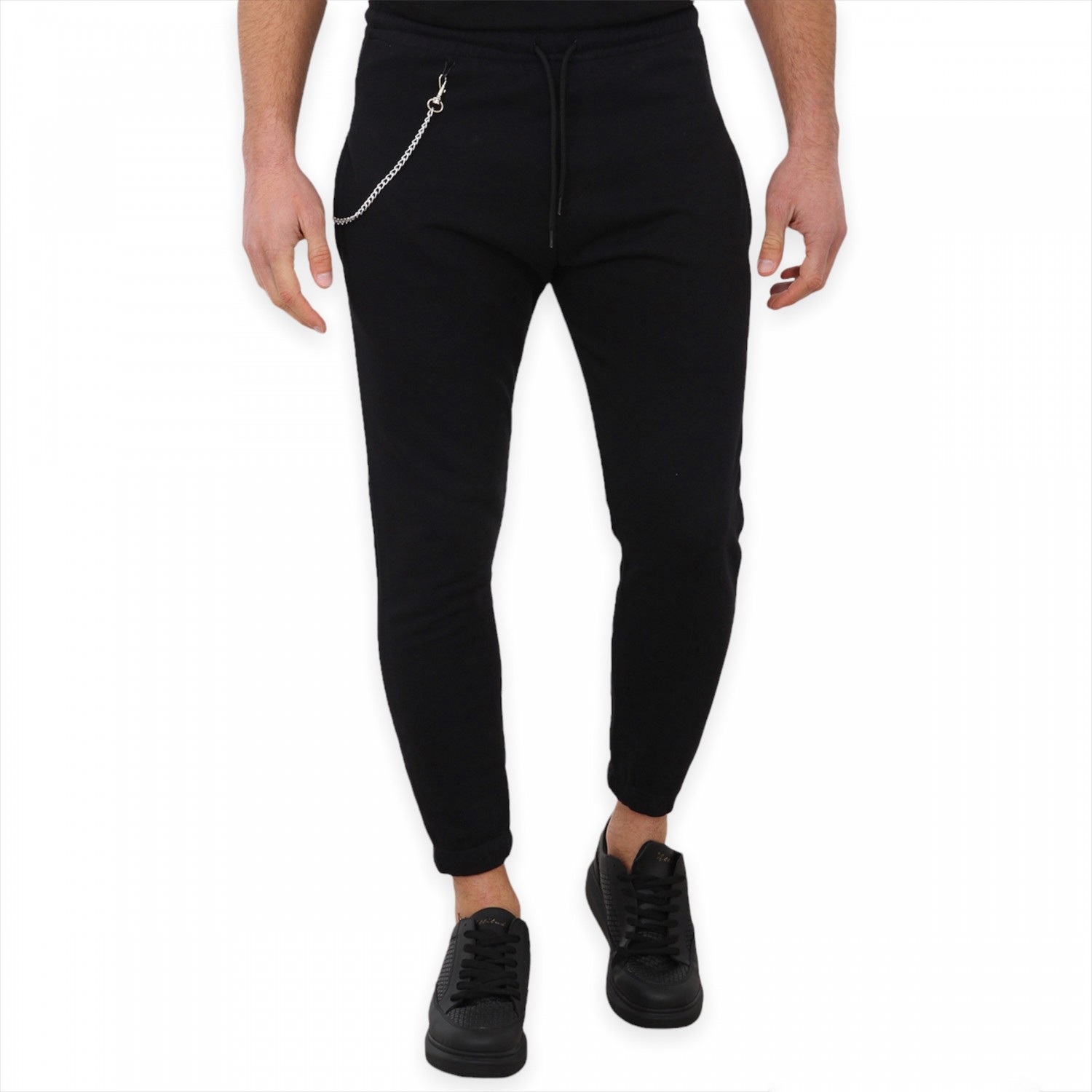 Ανδρική φόρμα ίσια με αλυσίδα Attitude 87031 Μαύρο