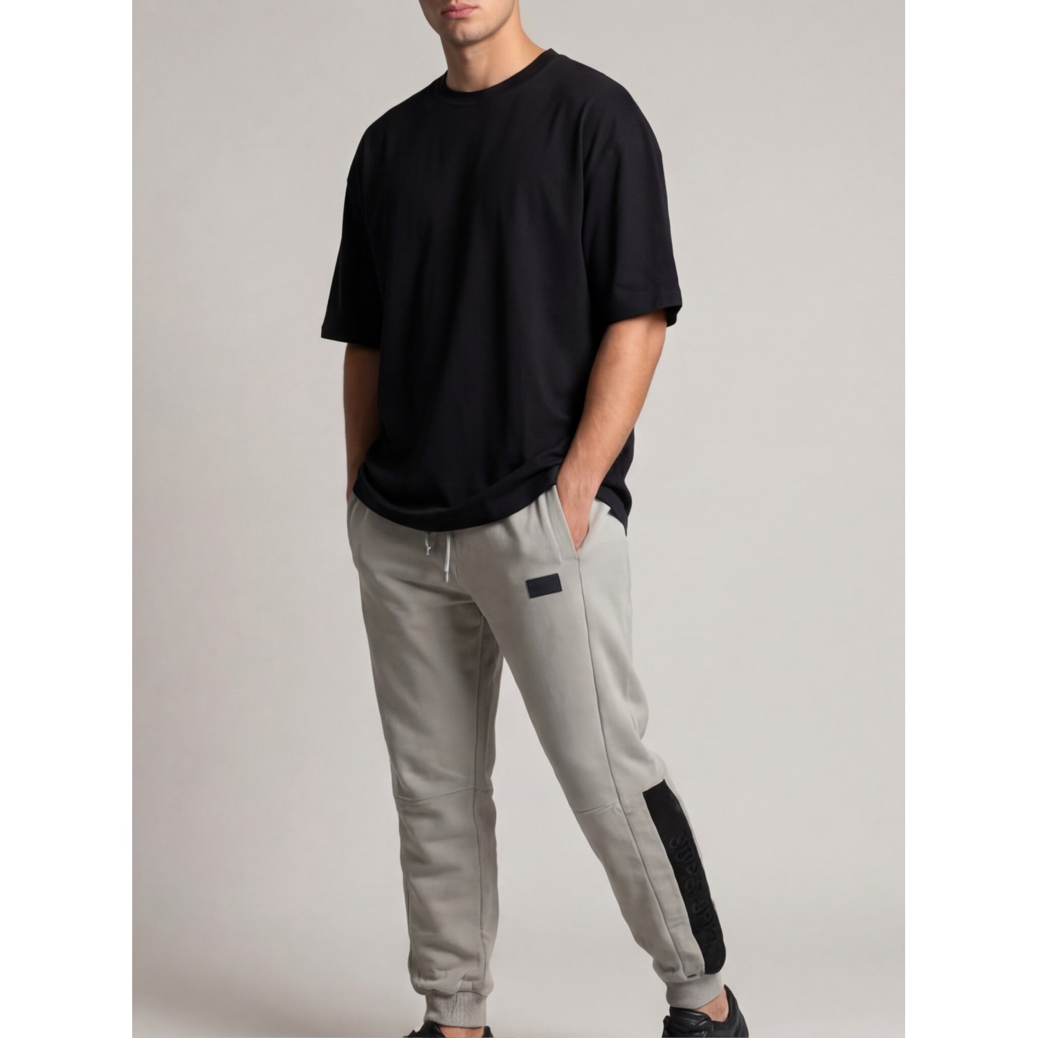 Life Style Butiken Ανδρική Φόρμα με λάστιχο στον αστράγαλο LS12631302 Γκρι