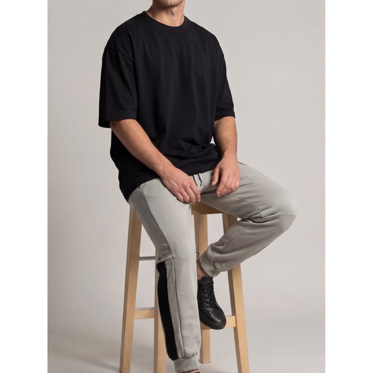 Life Style Butiken Ανδρική Φόρμα με λάστιχο στον αστράγαλο LS12631302 Γκρι