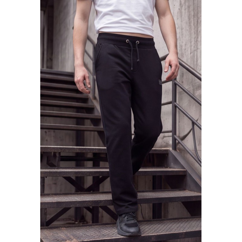 Life Style Butiken Ανδρικό Παντελόνι Φόρμας Slim Fit με Εσωτερικό Φλις LS122481852 Μαύρο Ανδρικά