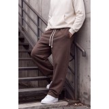 Life Style Butiken Ανδρική Baggy Φόρμα Oversized με Εσωτερική Επένδυση Fleece LS13467 BROWN 2