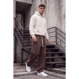 Life Style Butiken Ανδρική Baggy Φόρμα Oversized με Εσωτερική Επένδυση Fleece LS13467 BROWN 4