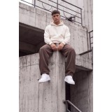 Life Style Butiken Ανδρική Baggy Φόρμα Oversized με Εσωτερική Επένδυση Fleece LS13467 BROWN 6