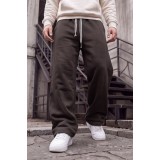 Life Style Butiken Ανδρική Φόρμα Baggy Fleece Βαμβακερή Φαρδιά Γραμμή με Κορδόνι LS17310 BROWN 1