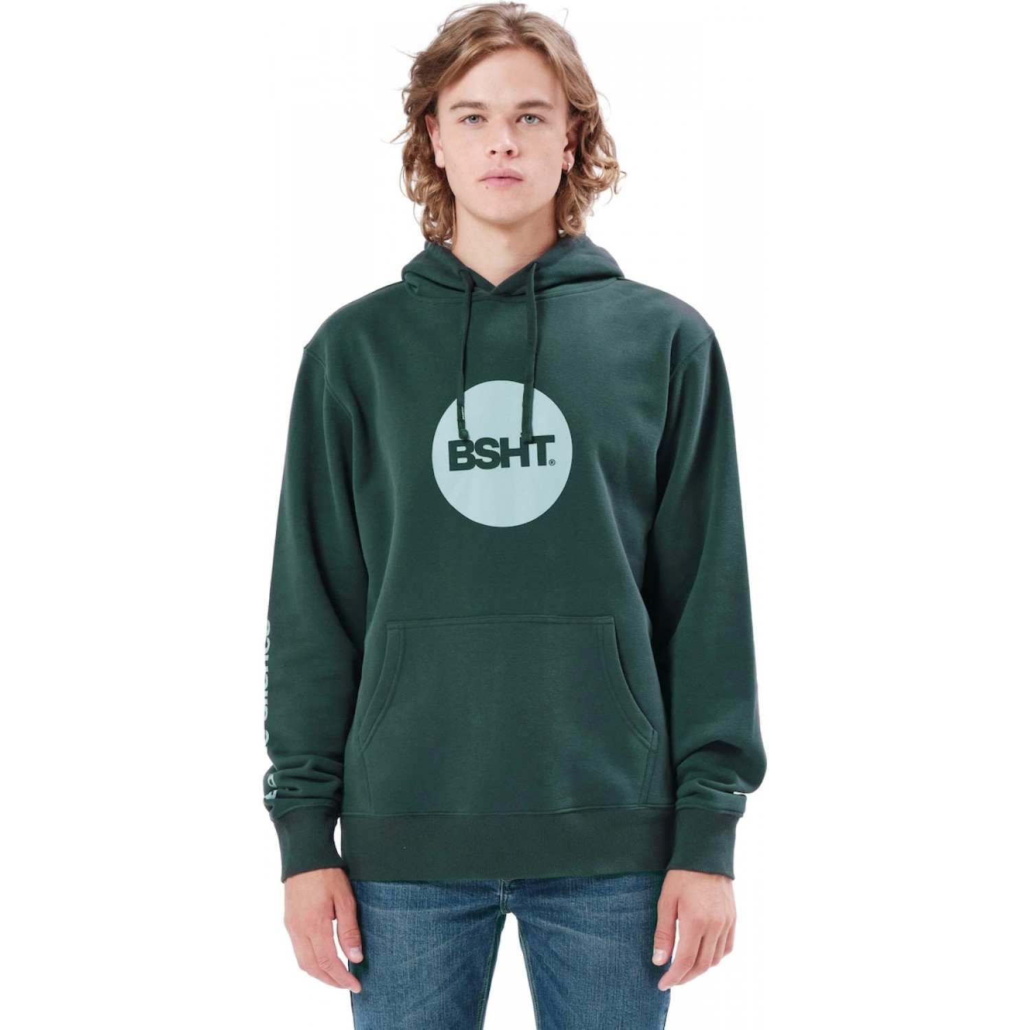 Basehit 212.BM20.02 Ανδρικό Φούτερ με Κουκούλα και Τσέπες Πράσινο