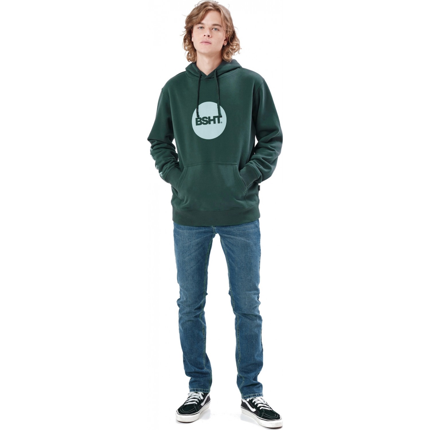 Basehit 212.BM20.02 Ανδρικό Φούτερ με Κουκούλα και Τσέπες Πράσινο