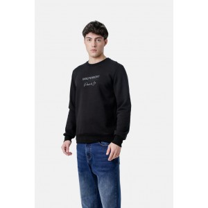 Life Style Butiken Ανδρική μακρυμάνικη φούτερ με στρογγυλή λαιμόκοψη LS12581053 Black