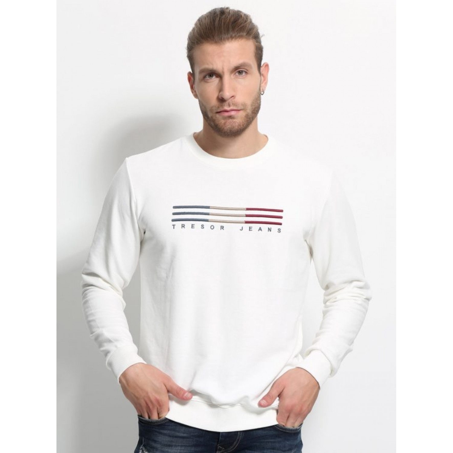 Ανδρική μπλούζα σε 100% βαμβακερό ύφασμα Tresor 205069 ΕΚΡΟΥ