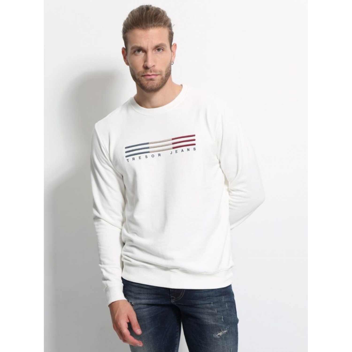 Ανδρική μπλούζα σε 100% βαμβακερό ύφασμα Tresor 205069 ΕΚΡΟΥ