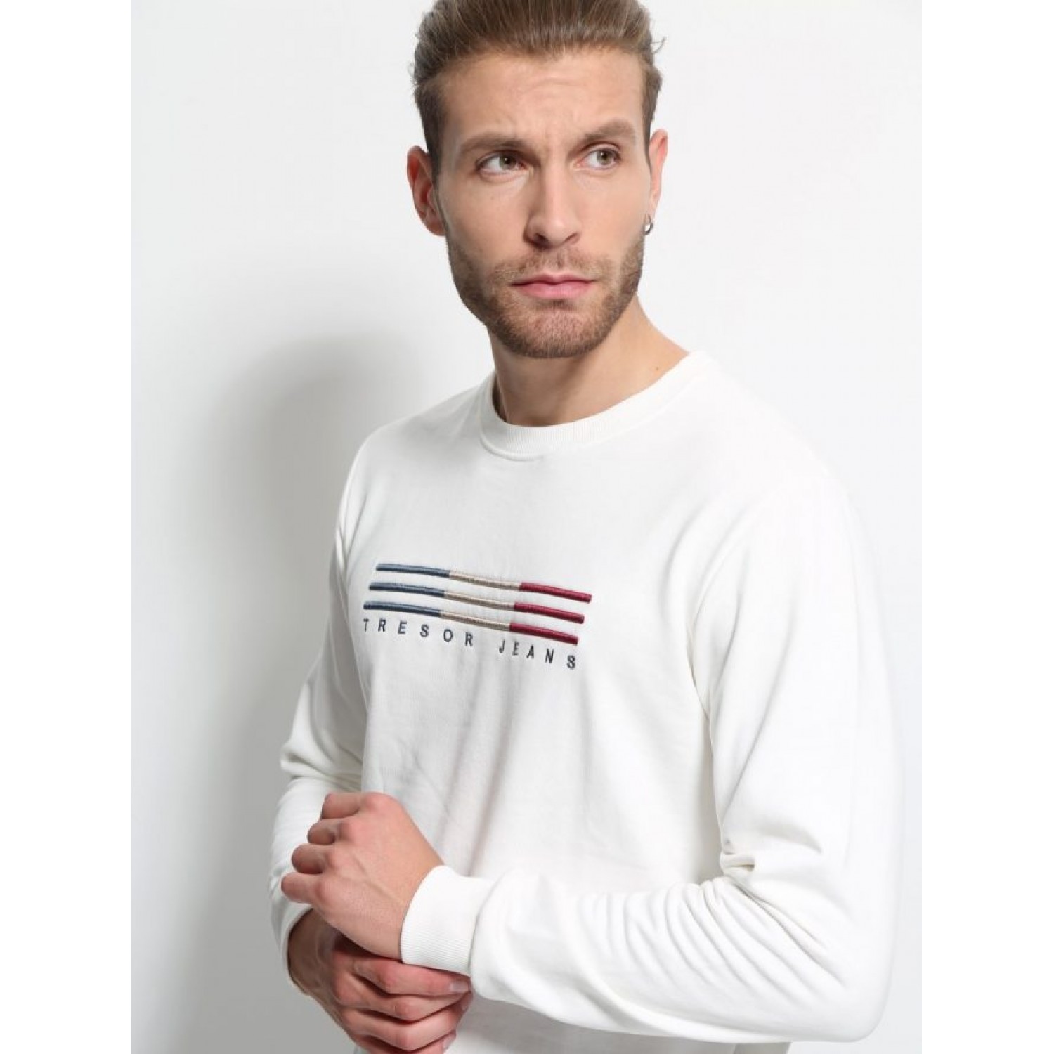 Ανδρική μπλούζα σε 100% βαμβακερό ύφασμα Tresor 205069 ΕΚΡΟΥ