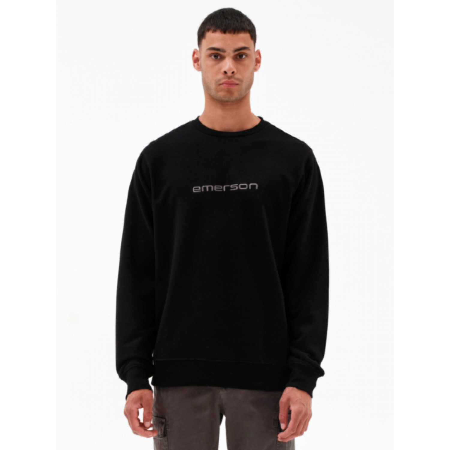 EMERSON Ανδρικό Φούτερ με Στρόγγυλη Λαιμόκοψη 232.EM20.10 Black Κανονική Εφαρμογή