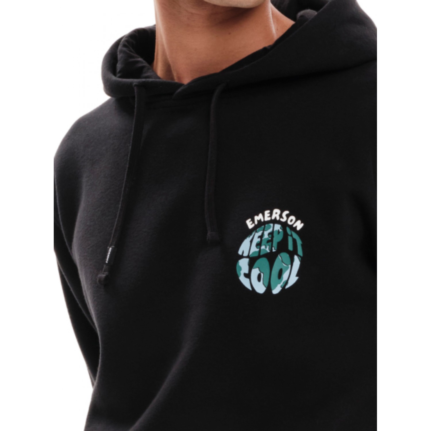 EMERSON Ανδρικό Φούτερ με Κουκούλα 232.EM20.11 Black Κανονική Εφαρμογή 