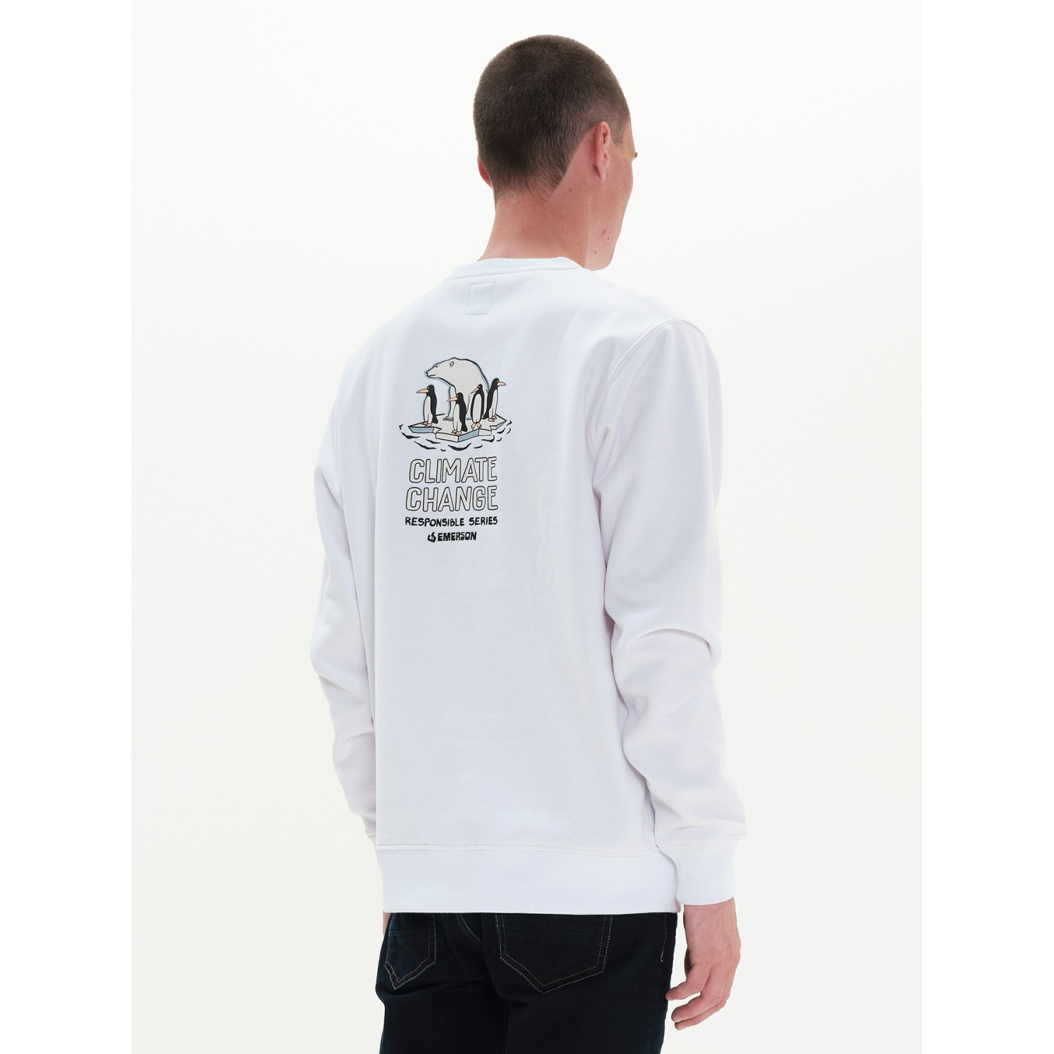 EMERSON 222.EM20.23 ΑΝΔΡΙΚΟ ΦΟΥΤΕΡ ΜΕ ΛΑΙΜΟΚΟΨΗ "CLIMATE CHANGE" WHITE