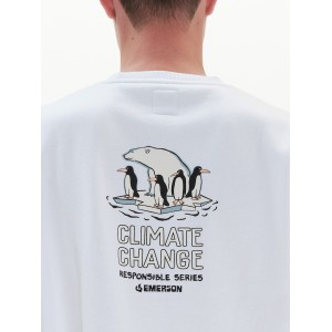 EMERSON 222.EM20.23 ΑΝΔΡΙΚΟ ΦΟΥΤΕΡ ΜΕ ΛΑΙΜΟΚΟΨΗ "CLIMATE CHANGE" WHITE