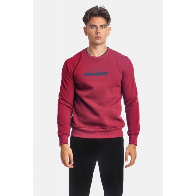 Paco & Co 2381051 Μπορντό Ανδρικό Φούτερ με Λαιμόκοψη