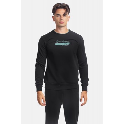 Paco & Co 2381051 Ανδρικό Φούτερ με Λαιμόκοψη Μαύρο