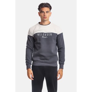 Paco & Co 2381058 Γκρι Ανδρικό Φούτερ με Λαιμόκοψη