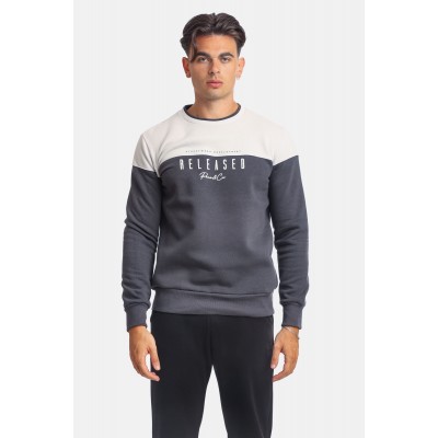 Paco & Co 2381058 Γκρι Ανδρικό Φούτερ με Λαιμόκοψη