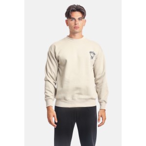 Paco & Co 2381062 Μπεζ Ανδρικό Φούτερ με λαιμόκοψη