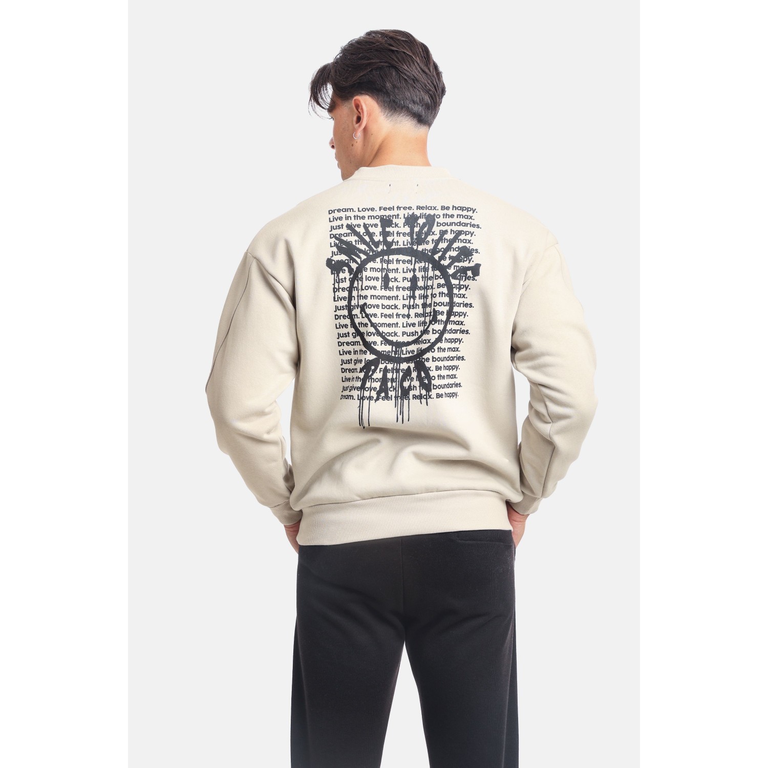 Paco & Co 2381062 Μπεζ Ανδρικό Φούτερ με λαιμόκοψη