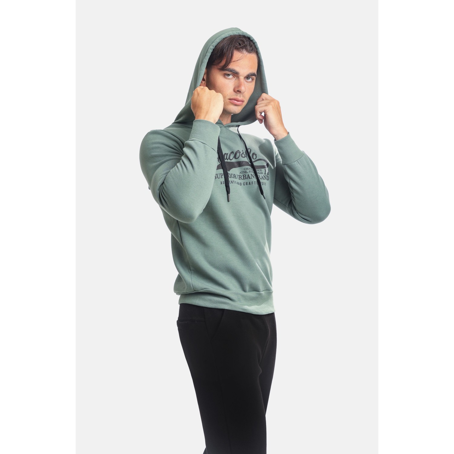 Paco & Co 2381071 Μέντα Ανδρικό Φούτερ με Κουκούλα