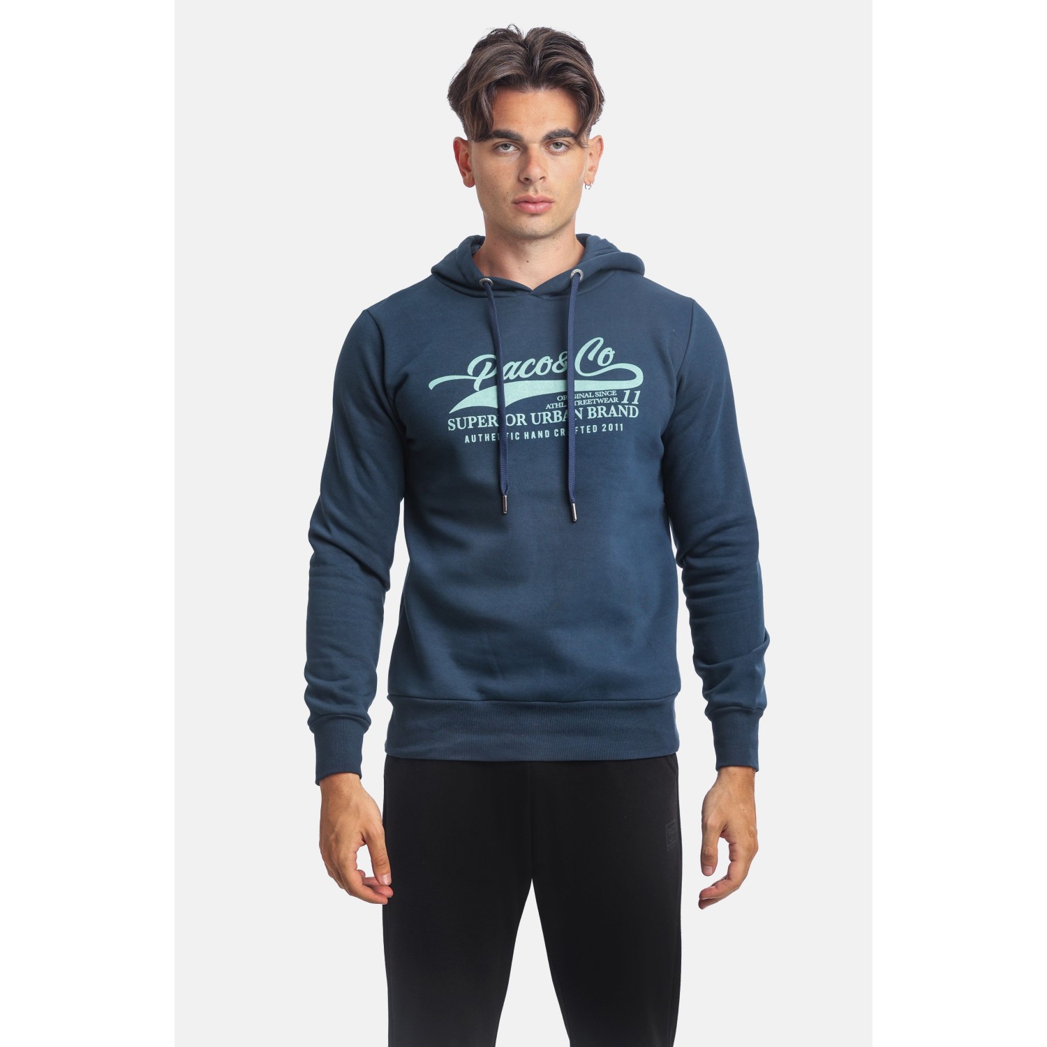 Paco & Co 2381071 Navy Ανδρικό Φούτερ με Κουκούλα