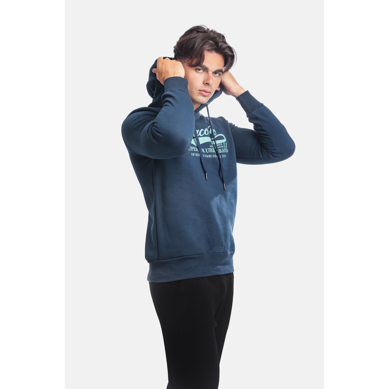 Paco & Co 2381071 Navy Ανδρικό Φούτερ με Κουκούλα