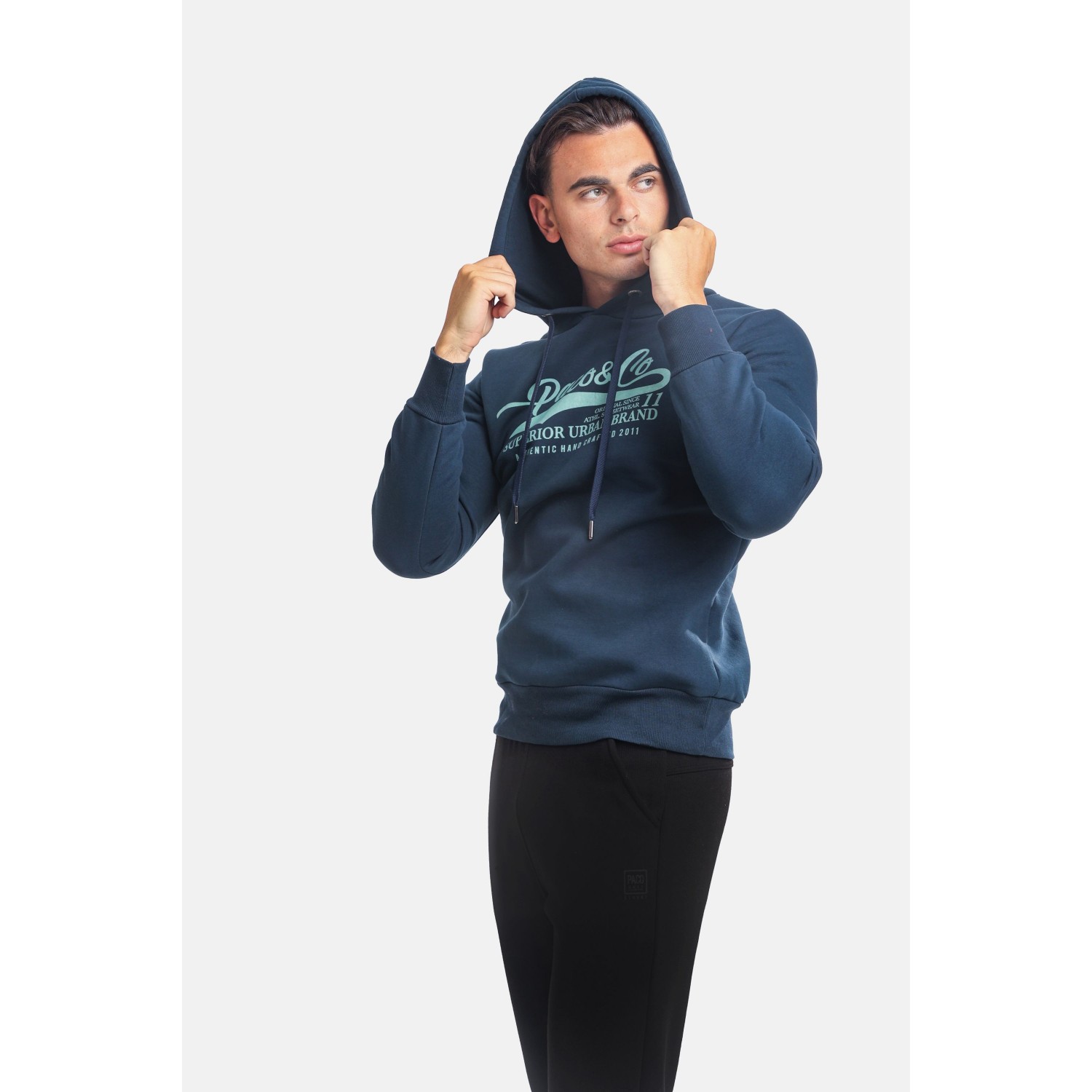 Paco & Co 2381071 Navy Ανδρικό Φούτερ με Κουκούλα