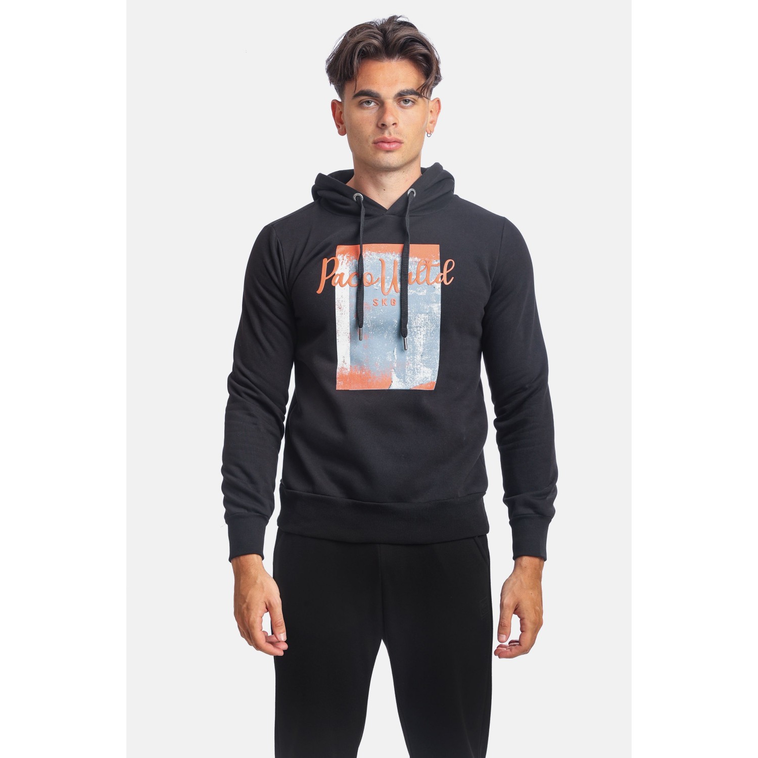 Paco & Co 2381073 Μαύρο Ανδρικό Φούτερ με Κουκούλα