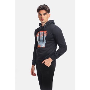 Paco & Co 2381073 Μαύρο Ανδρικό Φούτερ με Κουκούλα