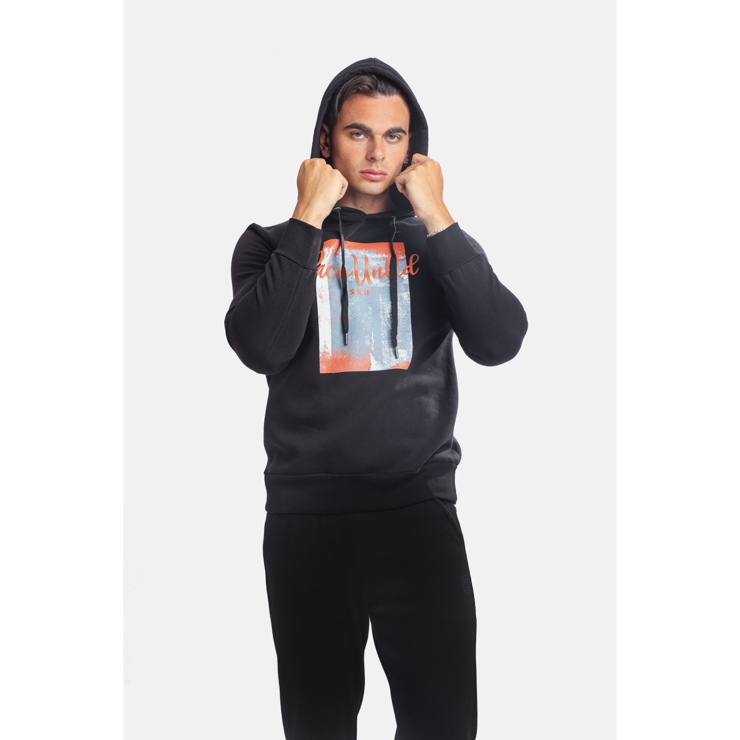 Paco & Co 2381073 Μαύρο Ανδρικό Φούτερ με Κουκούλα