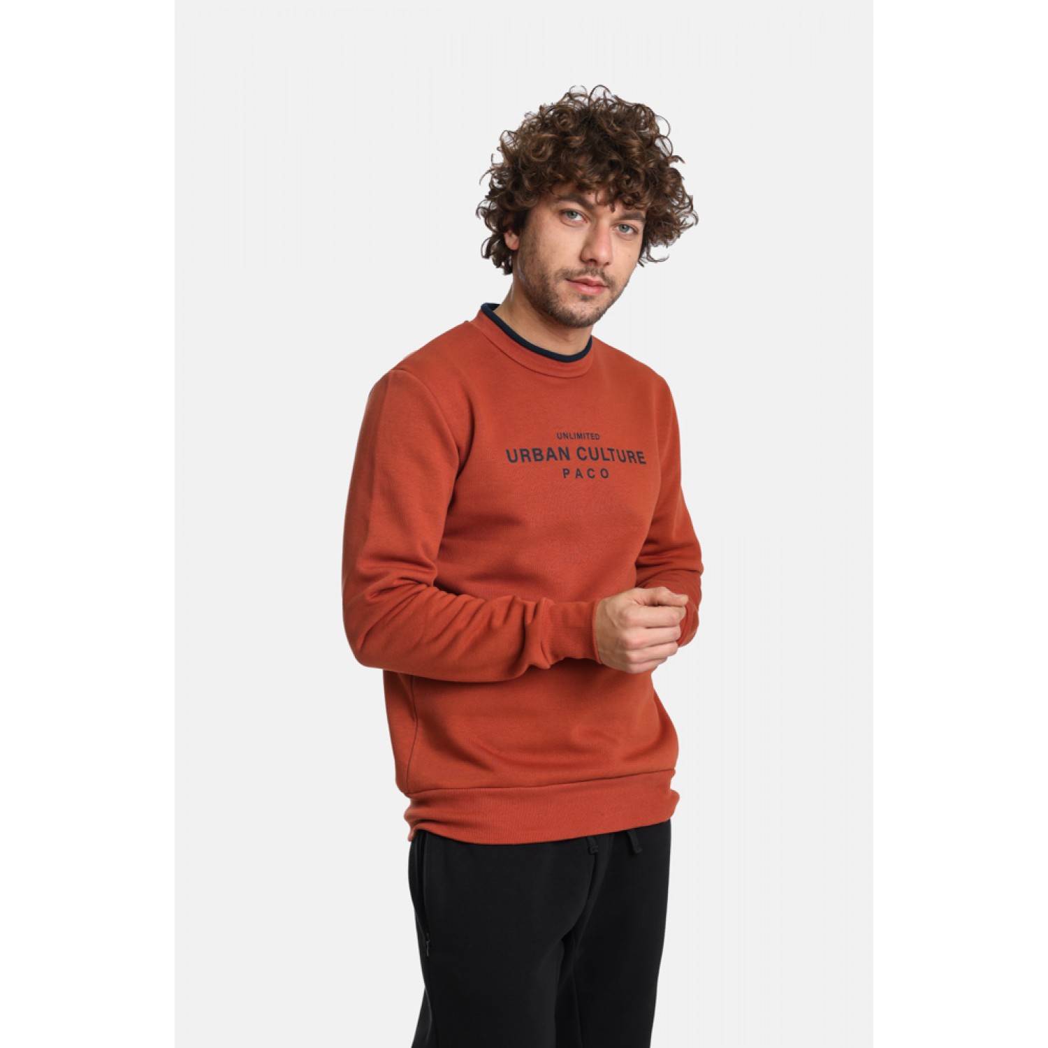 Life Style Butiken LS12481054 Εκαι Ανδρική μακρυμάνικη φούτερ με στρογγυλή λαιμόκοψη Κανονική Εφαρμογή