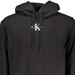 CALVIN KLEIN J30J323749_NERO_BEH Black Ανδρική Μακρυμάνικη Μπλούζα Φούτερ Με κουκούλα Κανονικ΄η Εφαρμογή