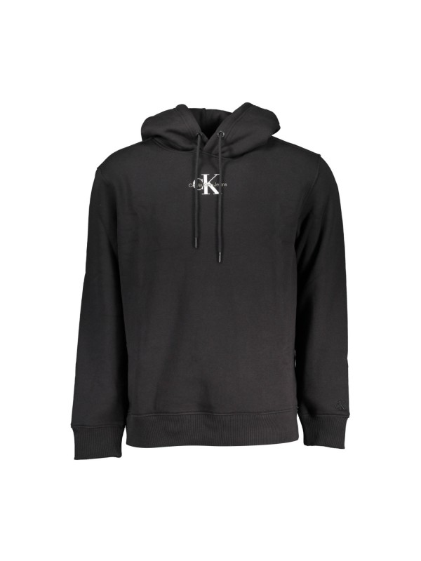 CALVIN KLEIN J30J323749_NERO_BEH Black Ανδρική Μακρυμάνικη Μπλούζα Φούτερ Με κουκούλα Κανονικ΄η Εφαρμογή
