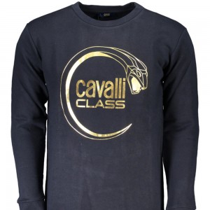 CAVALLI CLASS Ανδρική Μακρυμάνικη Μπλούζα Φούτερ Κανονική Εφαρμογή RXT65ACF062_BL04926 Navy