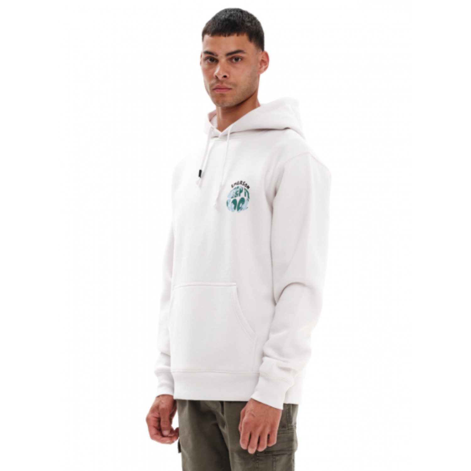 EMERSON Ανδρικό Φούτερ με Κουκούλα 232.EM20.11 Off White Κανονική Εφαρμογή